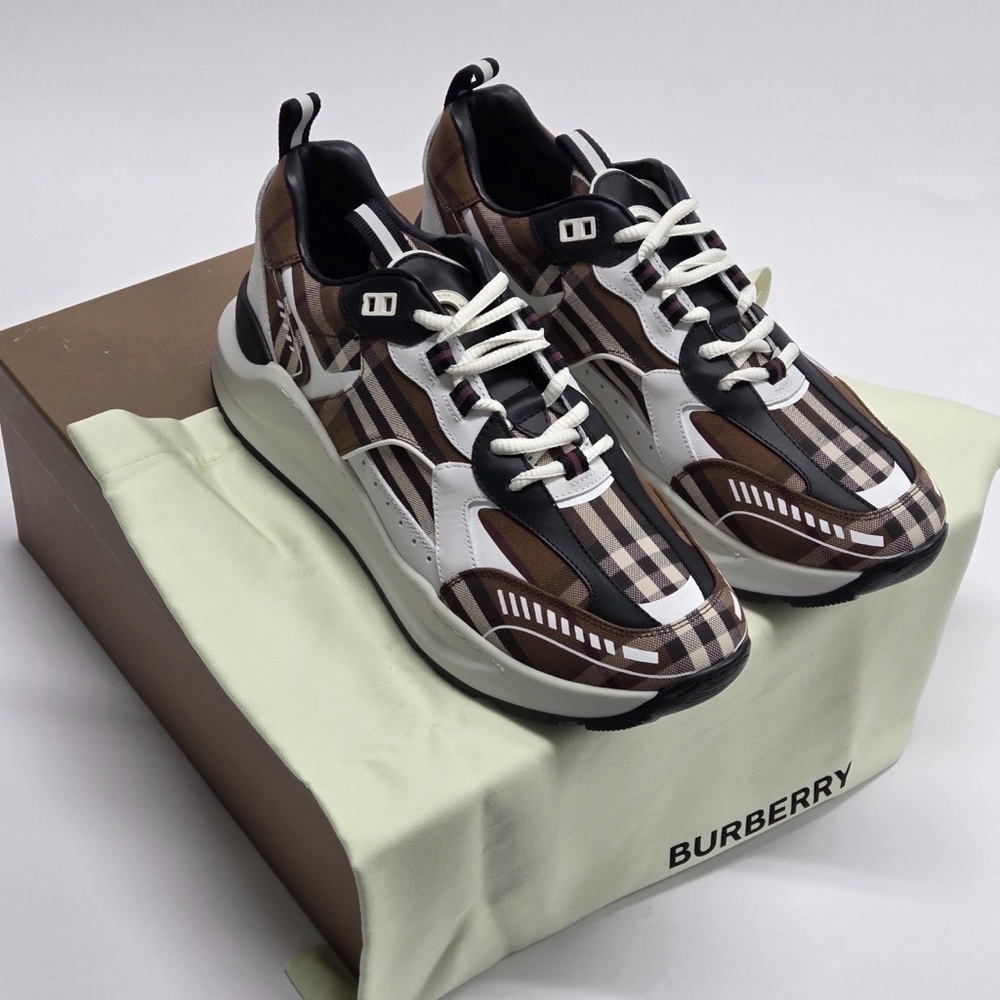 Burberry Sneakers Men Fabric Brown/Birch